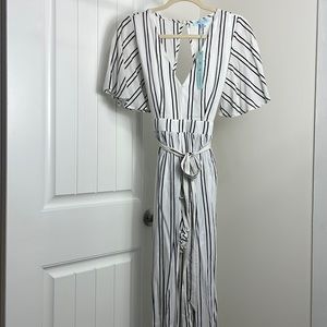 Black and white stripped romper